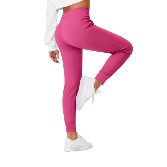 Halara Drawstring Waist Joggers Fuschia Pants Women's Size S Tall - Picture 3 of 6